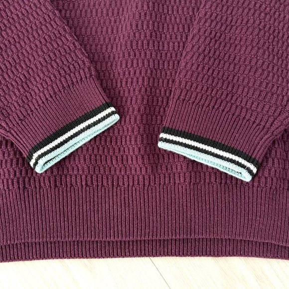Lacoste Fancy Stitch Wool/Cotton Turtleneck Sweater Vendange - Picture 4 of 4